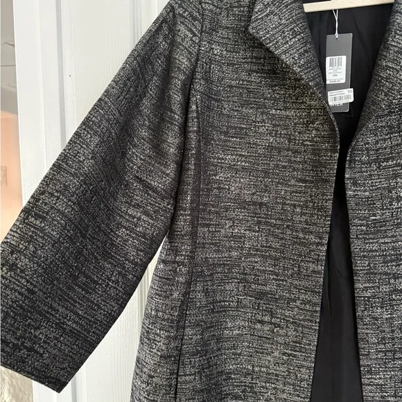 Eileen Fisher Charcoal and Black Cape Jacket - Picture 3 of 6